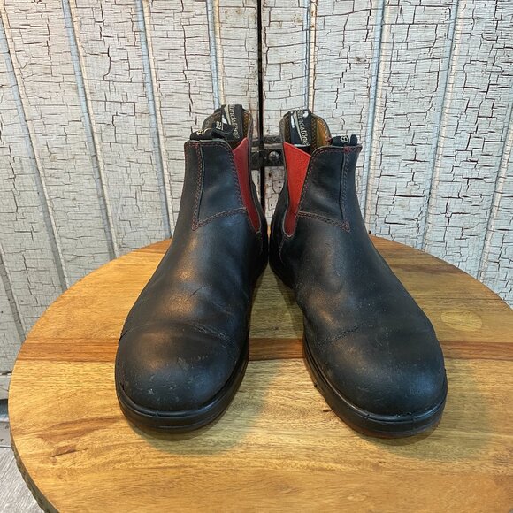* SOLD * Blundstone 1316 Classic Chelsea Boots Black Red Men’s US 12 - Picture 3 of 8